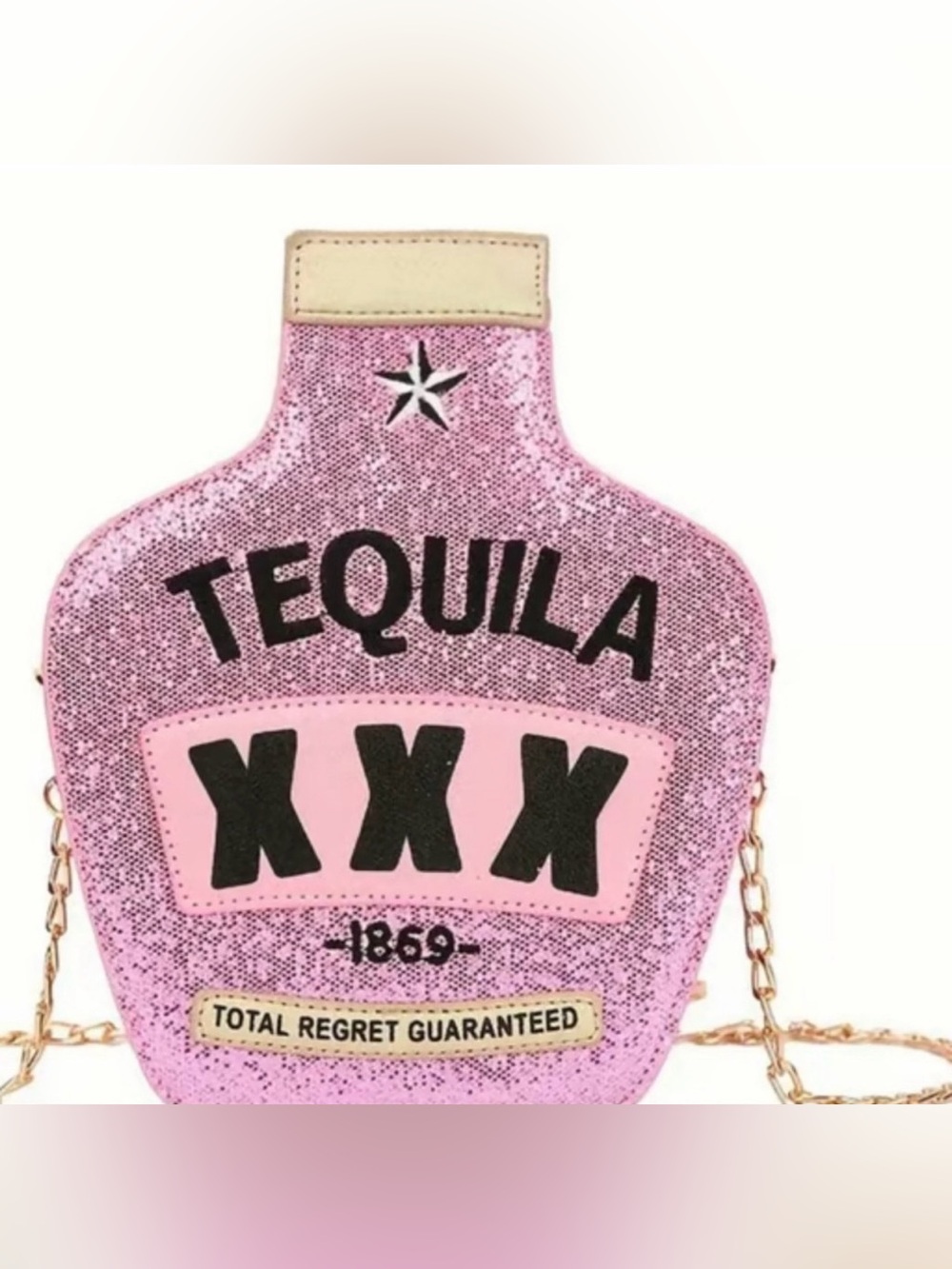 Pink Tequila Bottle Crossbody Bag - Fashion Statement Purse